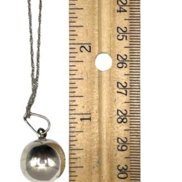 Mexican Sterling Silver Harmony Ball Necklace Jingle Bell Chime Pendant - Picture 4 of 4
